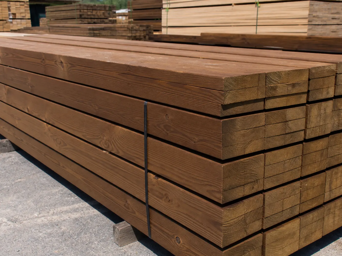 Treated Fence Rails — Cedartone